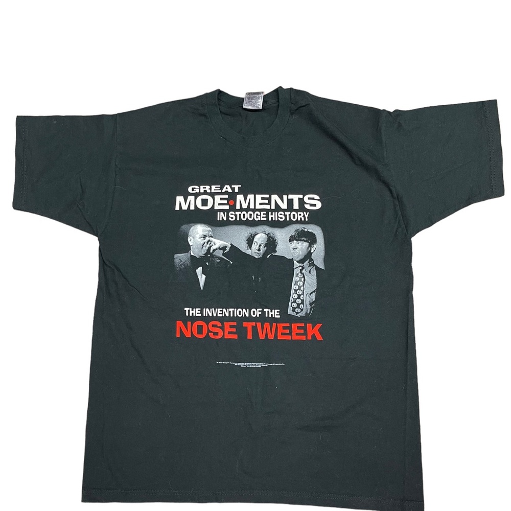 Vintage Three Stooges Graphic T-Shirt Great Mor Moe Ments In Stooge History XL